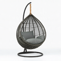 Fauteuil suspendu 100 x 100 x 195 cm en métal et tressage noir pour intérieur style contemporain