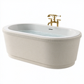 Baignoire îlot 170 x 75 cm en résine minérale blanc cassé style classique